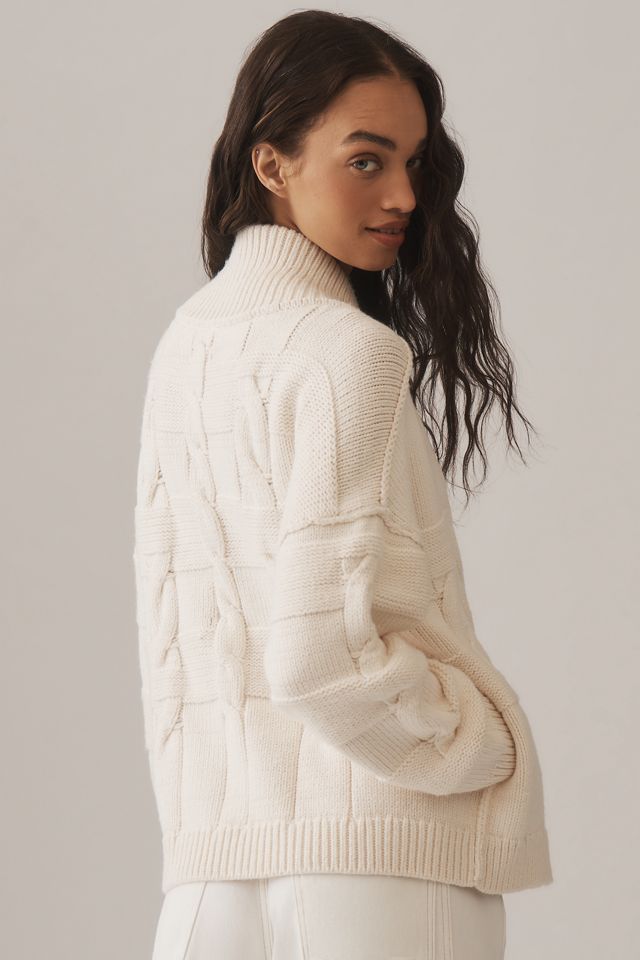 Pilcro Chunky Cable-Knit Toggle Cardigan Sweater | Anthropologie