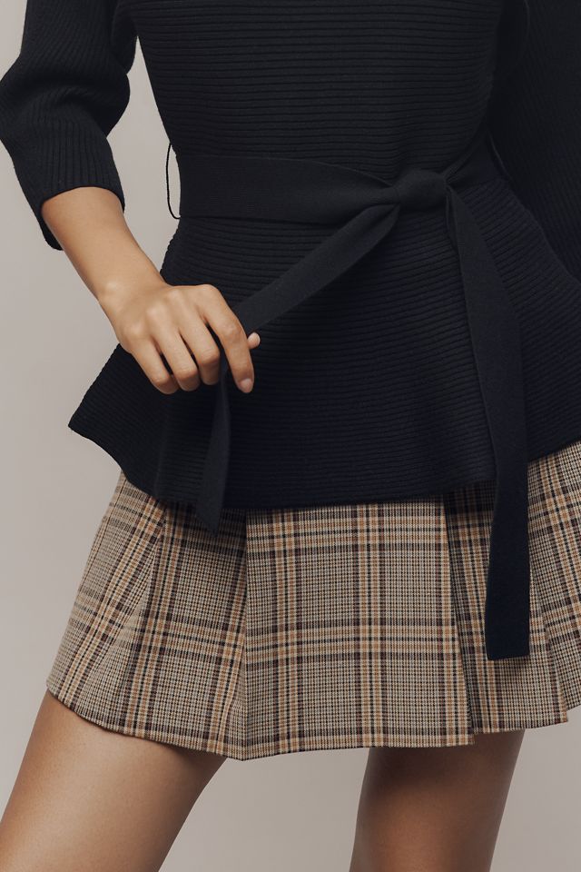 Maeve Ribbed Belted Sweater #1