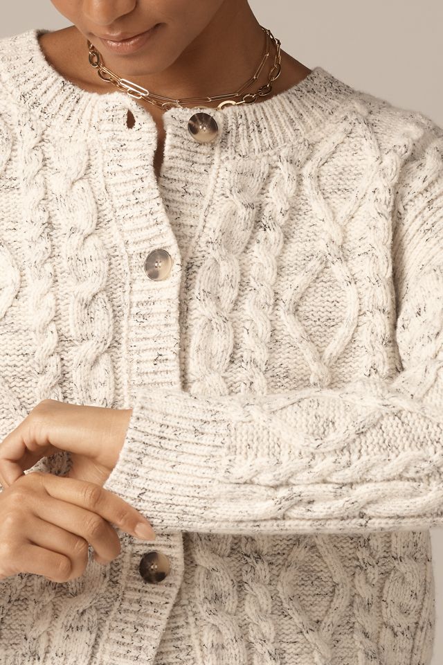 Maeve Wool Blend Cable-Knit Cardigan Sweater #3