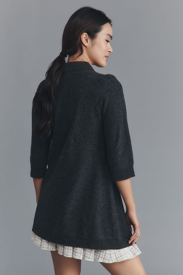 Maeve Double-Breasted Merino Wool Long Cardigan Sweater #2