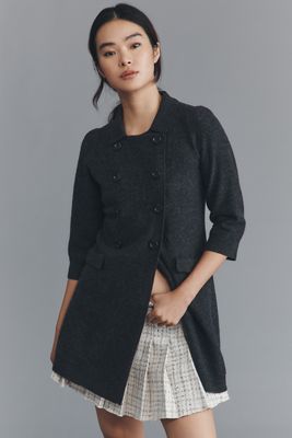 Maeve Double-Breasted Merino Wool Long Cardigan Sweater