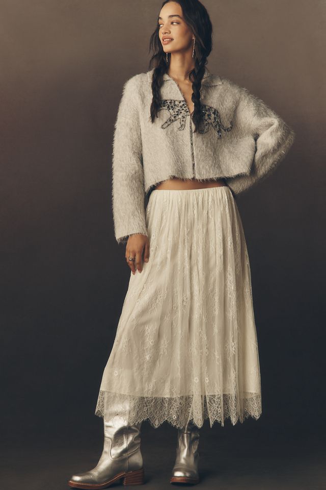 Pilcro Embellished Tiger Cardigan Sweater #3