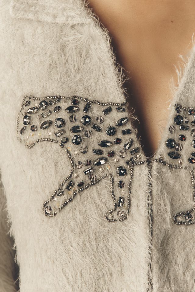 Pilcro Embellished Tiger Cardigan Sweater #4