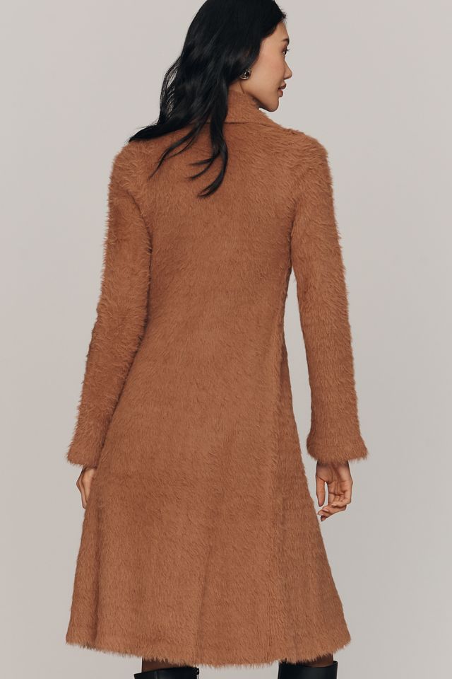 Maeve Collared Eyelash Long Coatigan #2