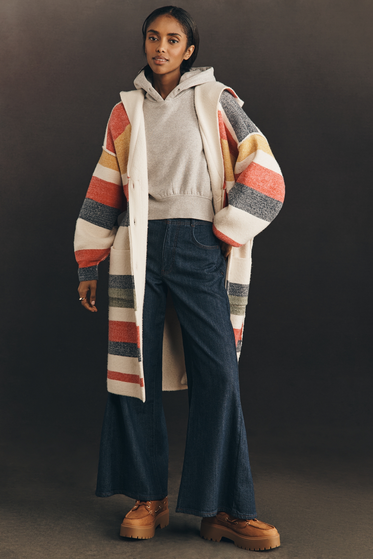 Pilcro Oversized Hooded Cardigan Sweater