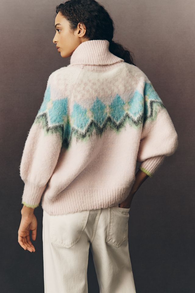 Maeve Brushed Turtleneck Zigzag Sweater #1