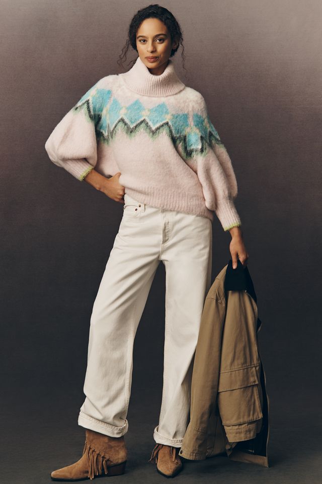 Maeve Brushed Turtleneck Zigzag Sweater #2