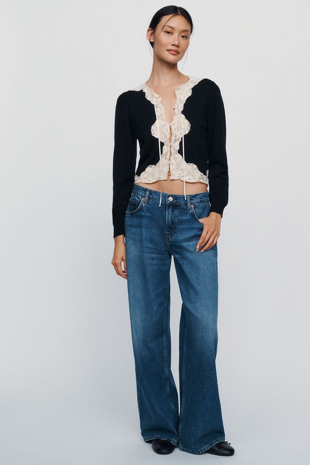 RIXO Tassia Cashmere Wool Lace Trimmed Cardigan #2