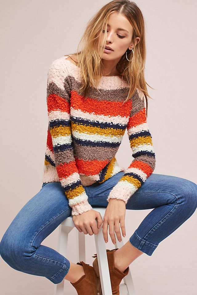 Striped Boat Neck Sweater | Anthropologie