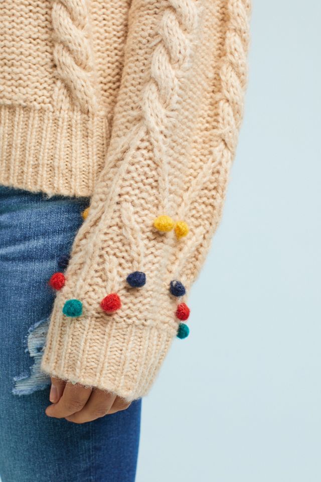 Pom-Pom Cable Sweater #2
