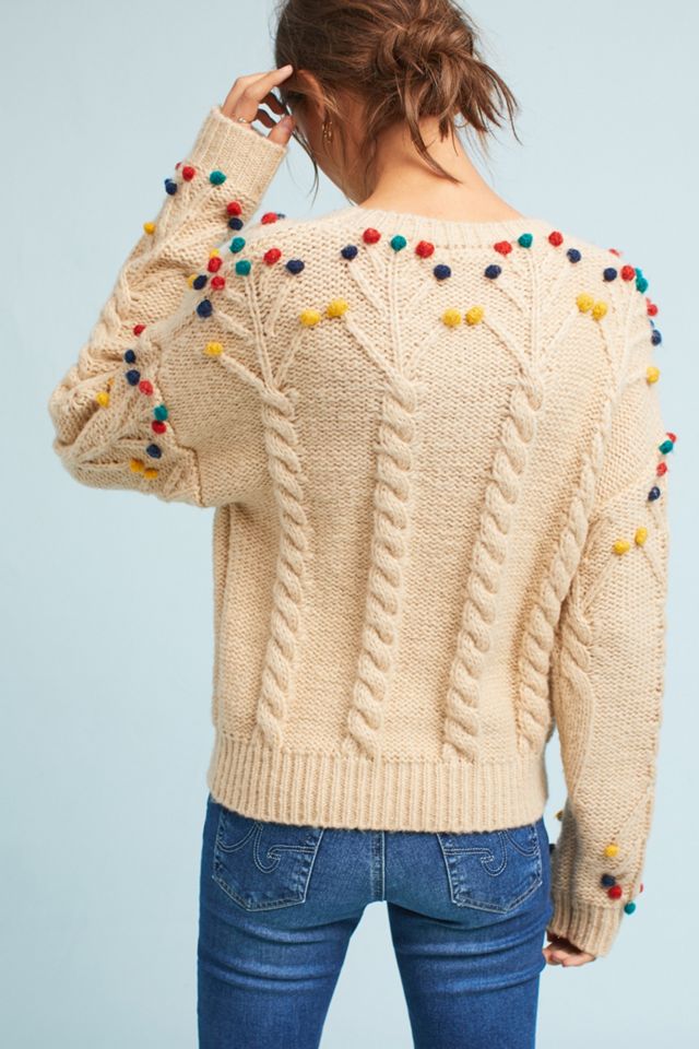 Pom-Pom Cable Sweater #3