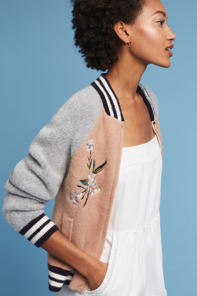 Varsity Embroidered Bomber #1