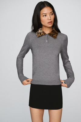 Apparis Esther Polo Sweater In Grey