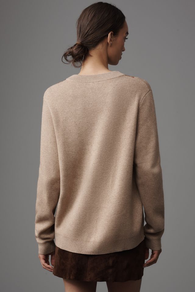 KULE Deane Long-Sleeve V-Neck Wool-Blend Cardigan Sweater #2