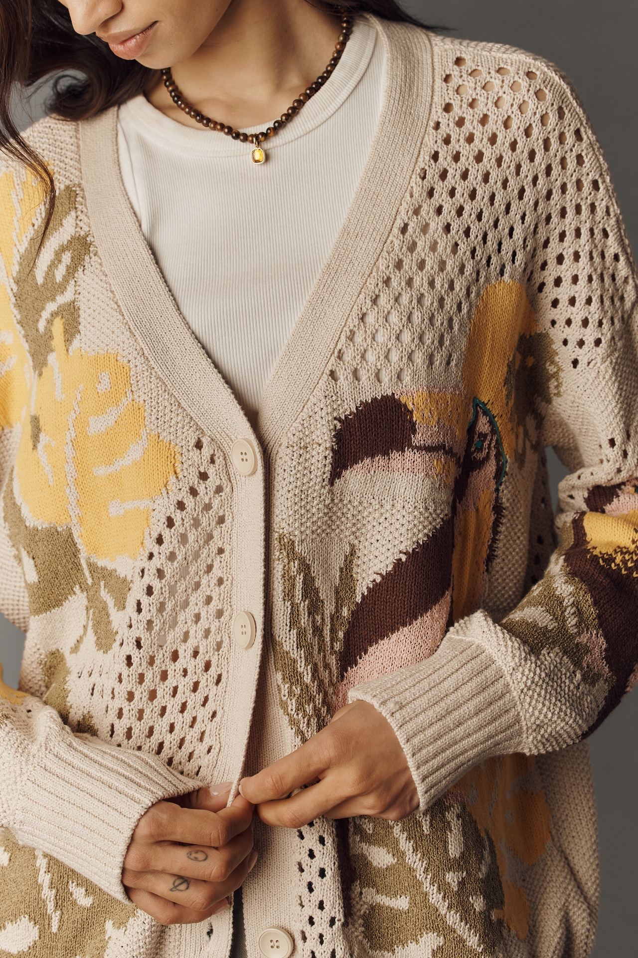 By Anthropologie Open Stitch Cardigan