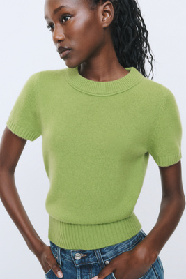 Maeve Mercer Cashmere Short Sleeve Sweater by Anthropologie