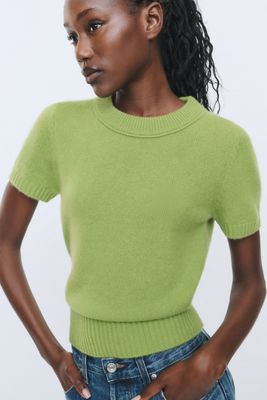 Maeve Mercer Cashmere Short Sleeve Sweater