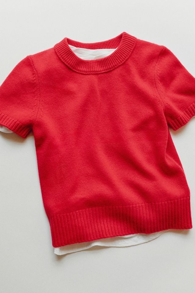 Maeve Mercer Cashmere Stretch Short Sleeve Sweater #5