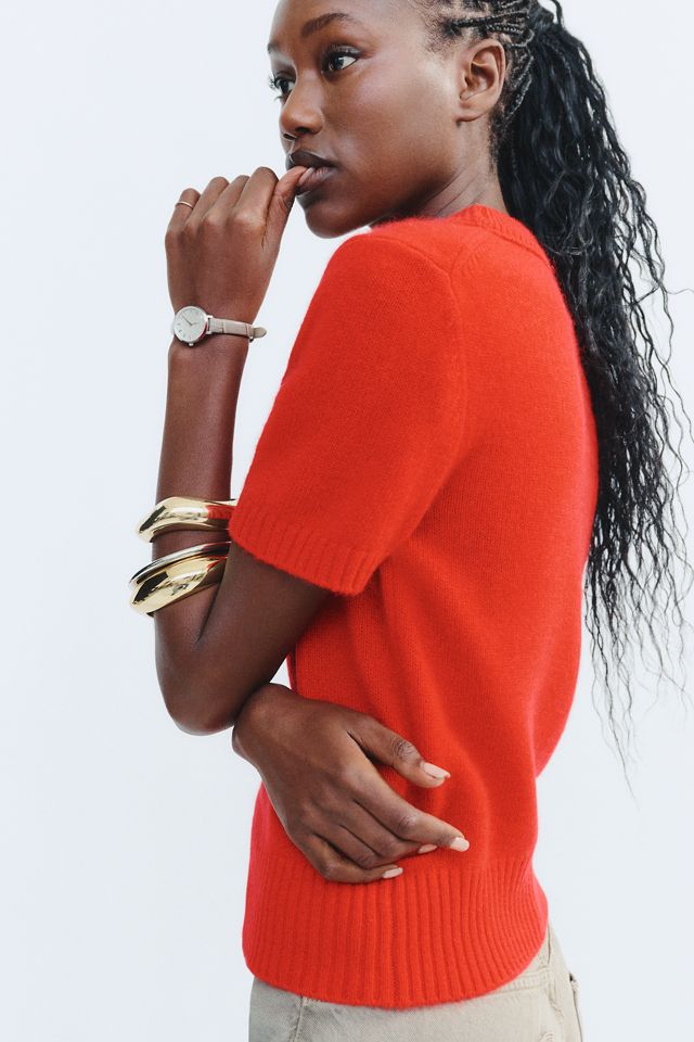 Maeve Mercer Cashmere Stretch Short Sleeve Sweater #3