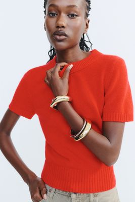 Maeve Mercer Cashmere Short Sleeve Sweater