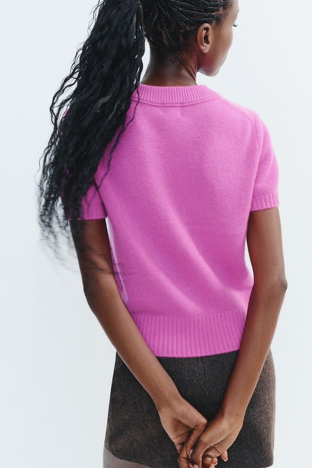 Maeve Mercer Cashmere Stretch Short Sleeve Sweater #1