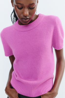 Maeve Mercer Cashmere Short Sleeve Sweater