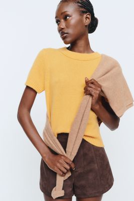 Maeve Mercer Cashmere Short Sleeve Sweater