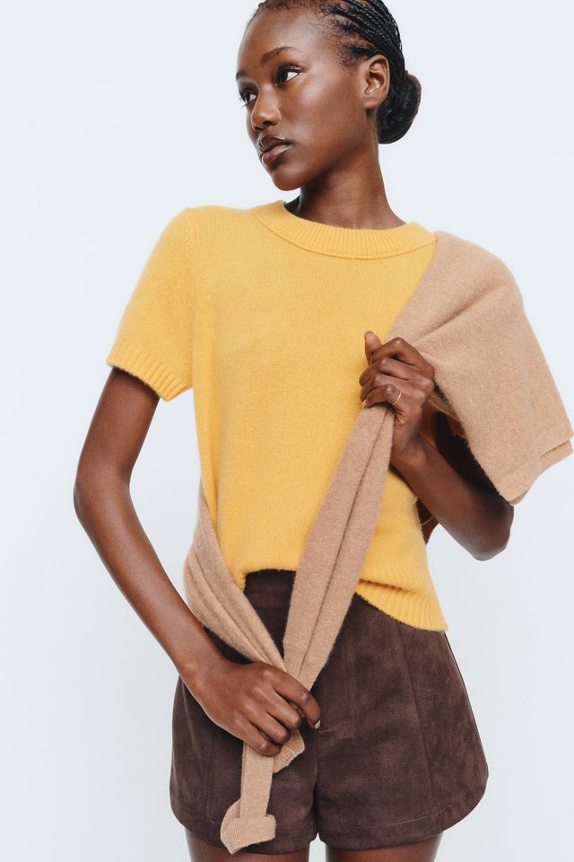 Maeve Mercer Cashmere Stretch Short Sleeve Sweater #4