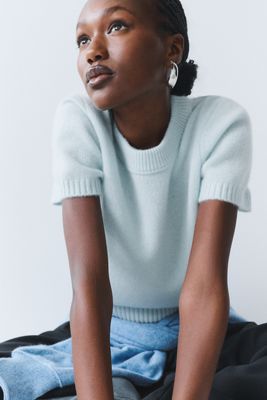 Maeve Mercer Cashmere Short Sleeve Sweater