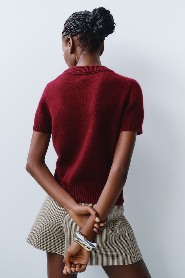 Maeve Mercer Cashmere Stretch Short Sleeve Sweater #3