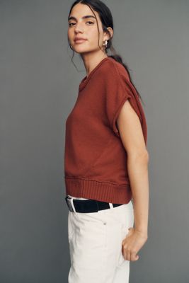 Maeve 100% Cotton Drop-Shoulder Sweater