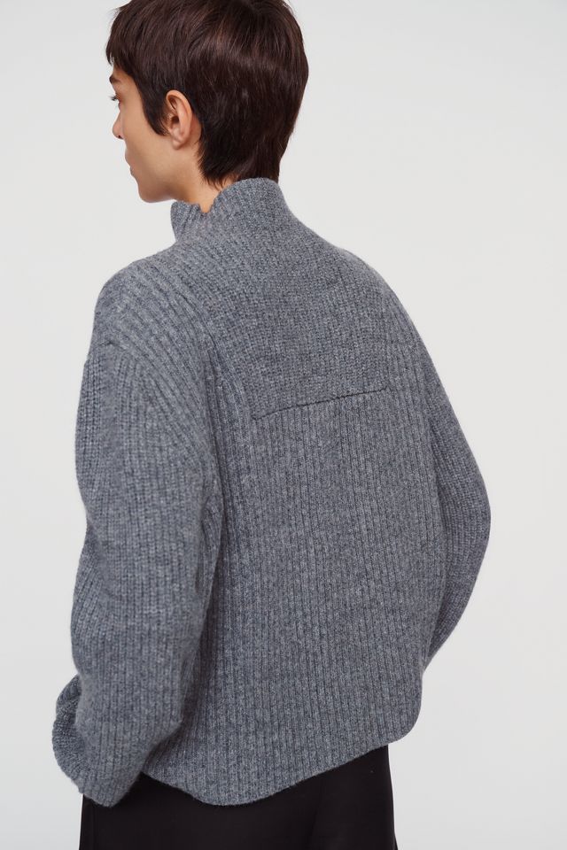 Maeve Freddy Ribbed Wool Blend Half Zip Sweater #3