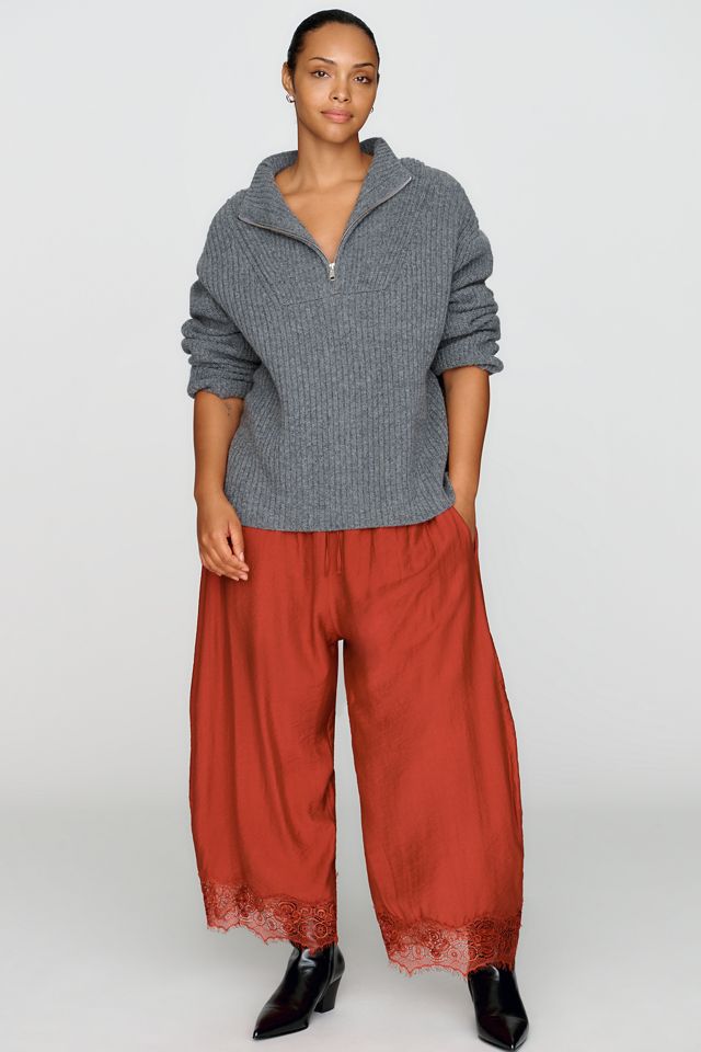 Maeve Freddy Ribbed Wool Blend Half Zip Sweater #6