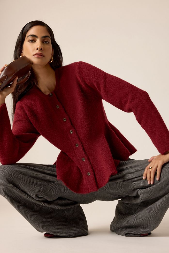 By Anthropologie Hourglass Peplum Cardigan