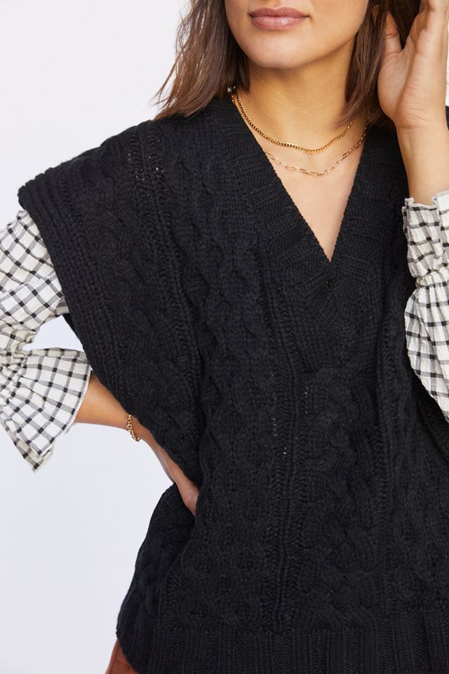 Cable-Knit Sweater Vest #1