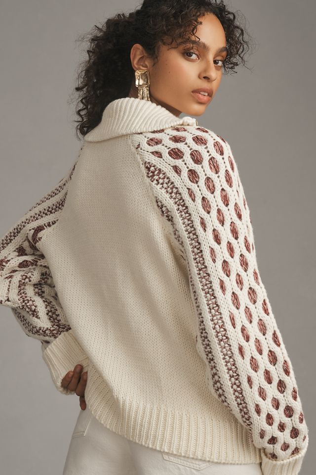 Pilcro Halbzip-Kabel-Pullover #1
