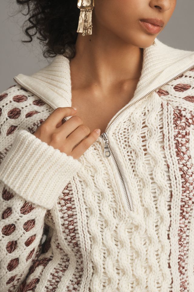 Pilcro Halbzip-Kabel-Pullover #2