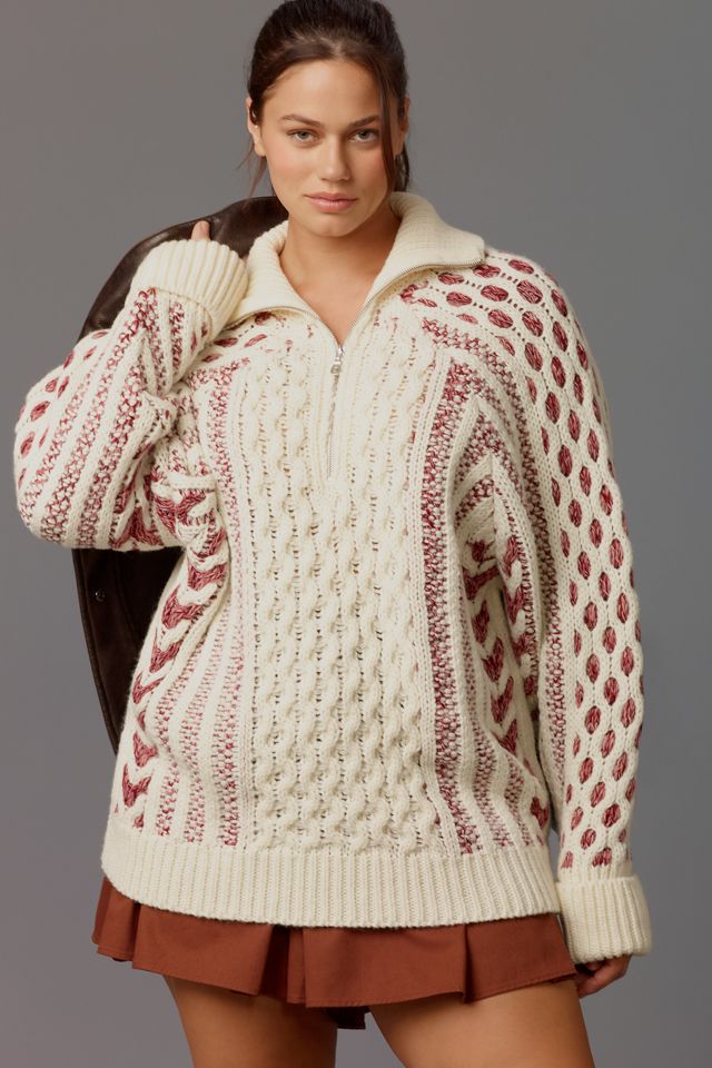 Pilcro Half-Zip Cable Sweater #3