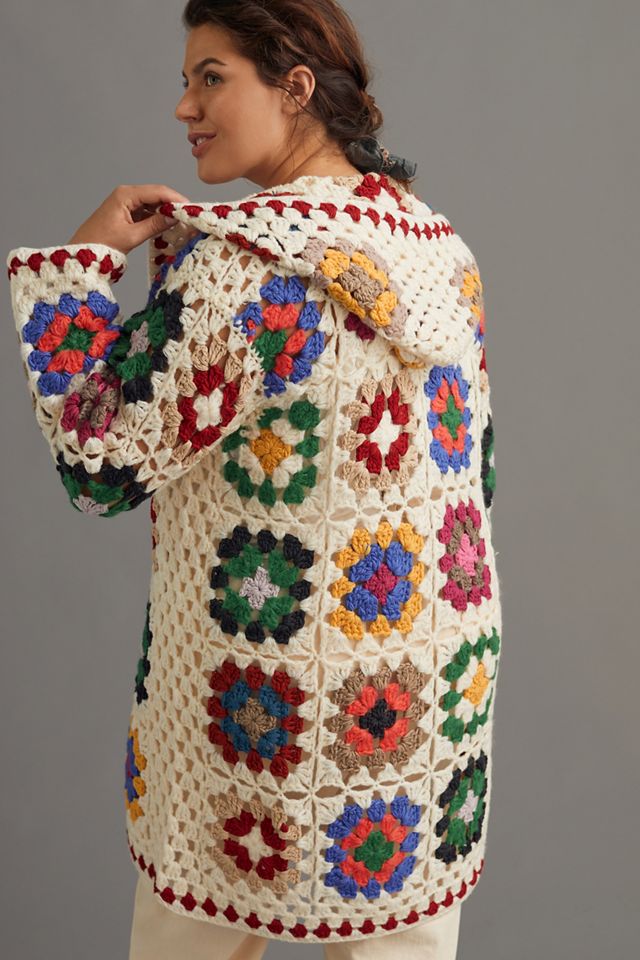 By Anthropologie Crochet Cardigan Sweater