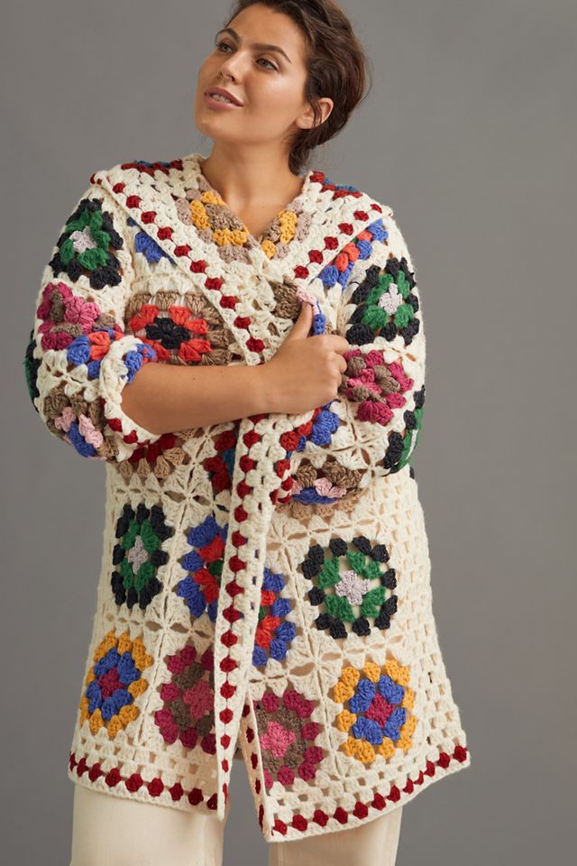 By Anthropologie Crochet Cardigan Sweater