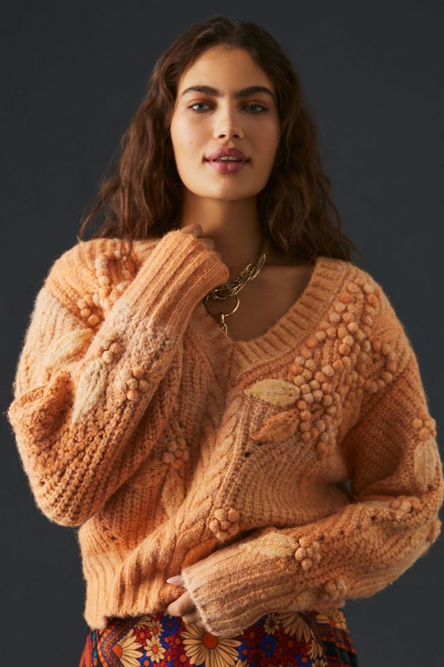 By Anthropologie Bauble V-Neck Sweater #4