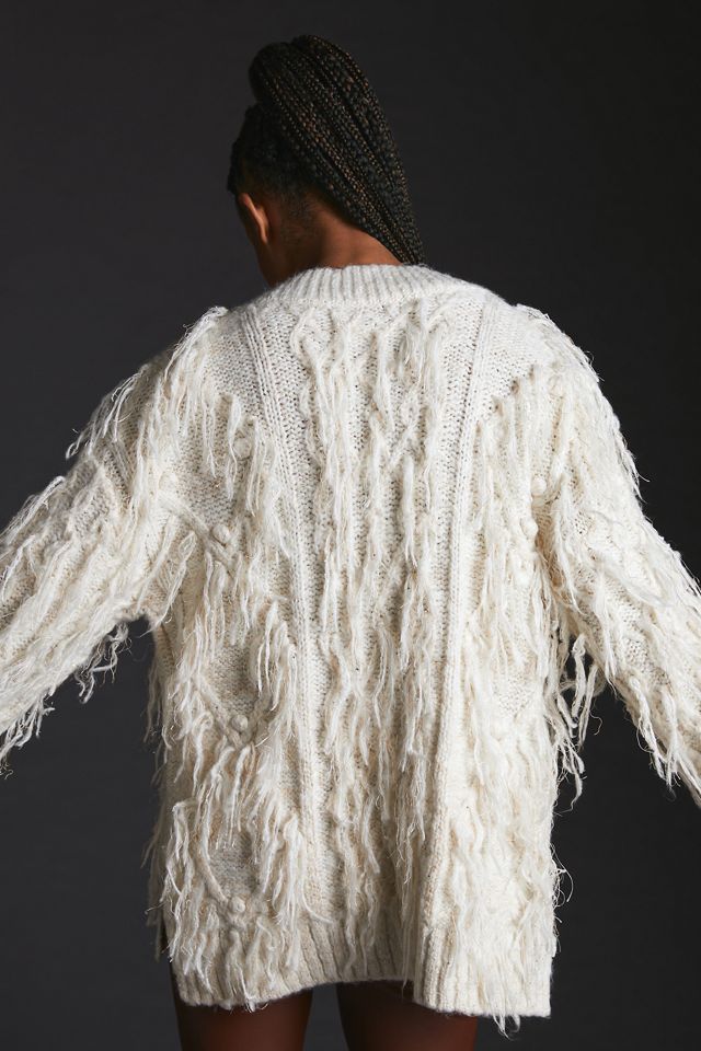 By Anthropologie Fringed Pullover Sweater #1