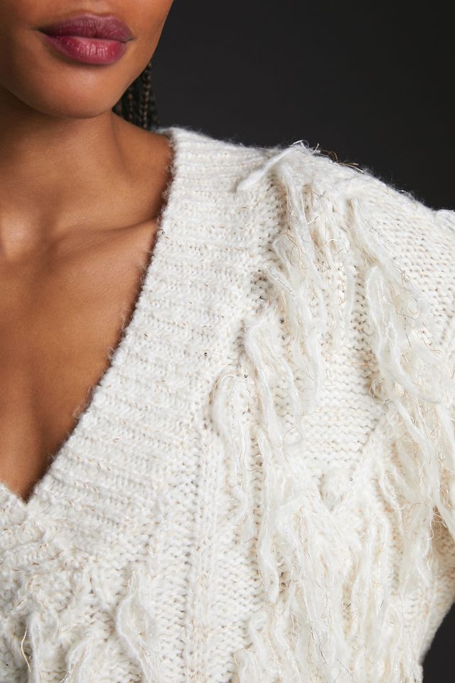 By Anthropologie Fringed Pullover Sweater #2