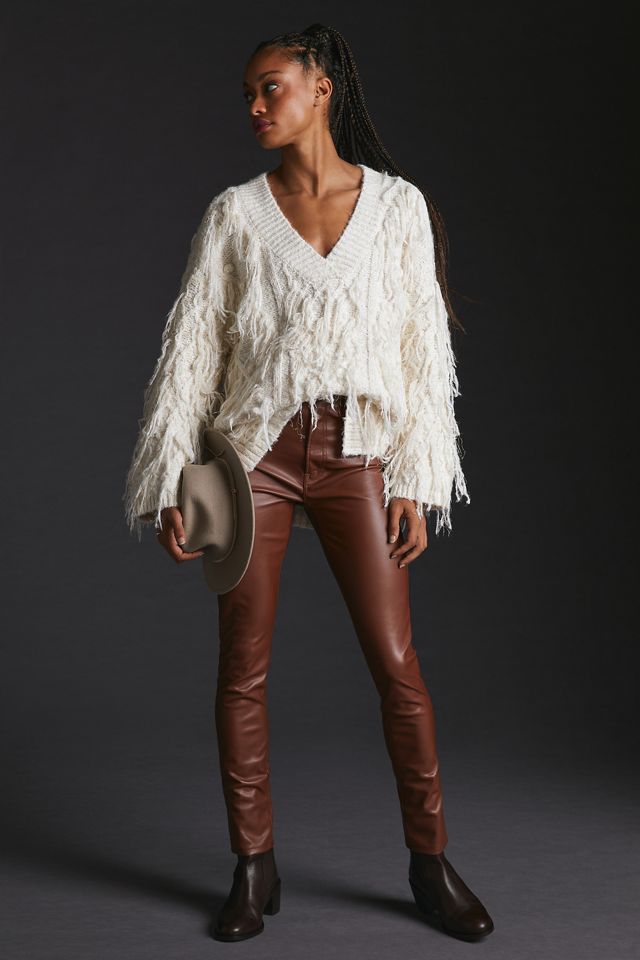 By Anthropologie Fringed Pullover Sweater #3