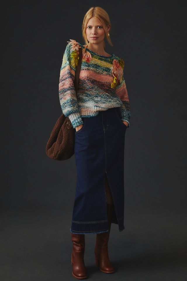 By Anthropologie Embellished Ombre Sweater #1