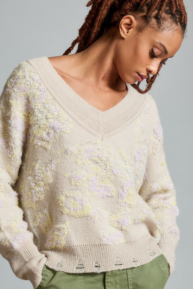 By Anthropologie Textured V-Neck Sweater #4