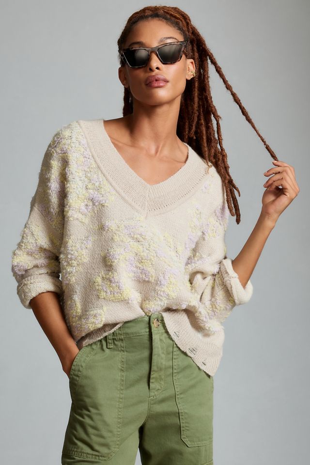 By Anthropologie Textured V-Neck Sweater #1