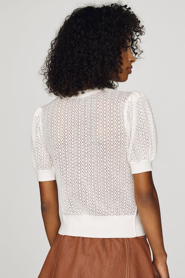 By Anthropologie Sheer Pointelle Cardigan #2