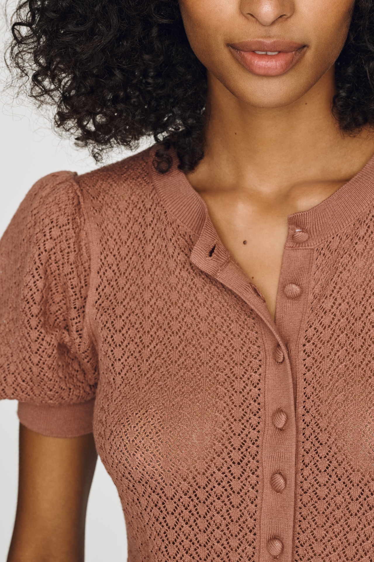 By Anthropologie Sheer Pointelle Cardigan