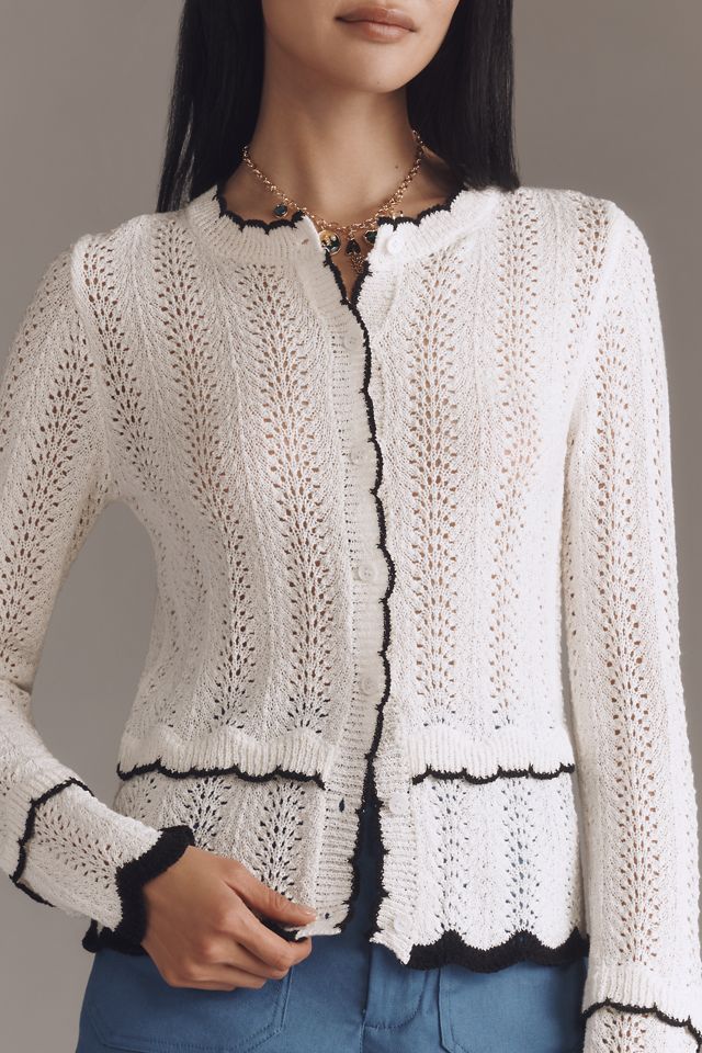 Lost + Wander Sophia Scalloped Cardigan Sweater #1